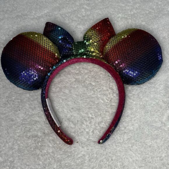 Disney Parks Minnie Mouse Rainbow Sequin Headband - Picture 2 of 3